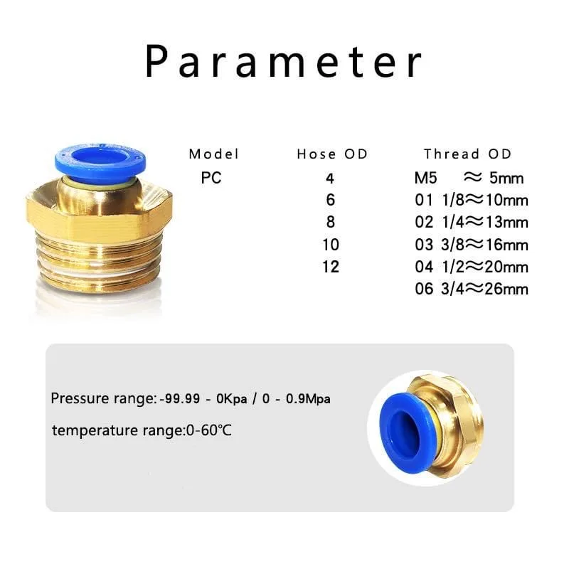 10/50PCS Pneumatische Fitting  – Compression Fitting Brass Bewertung und Preis