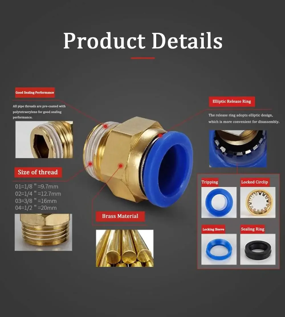 10/50PCS Pneumatische Fitting  – Compression Fitting Brass Bewertung und Preis